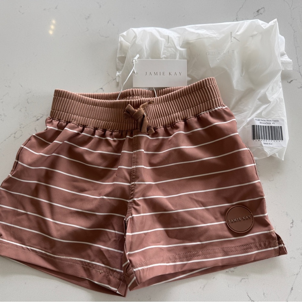 Jamie Kay Noah Swim Short - Tawny Brown/Milk - 4YR